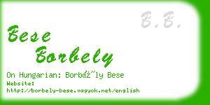 bese borbely business card